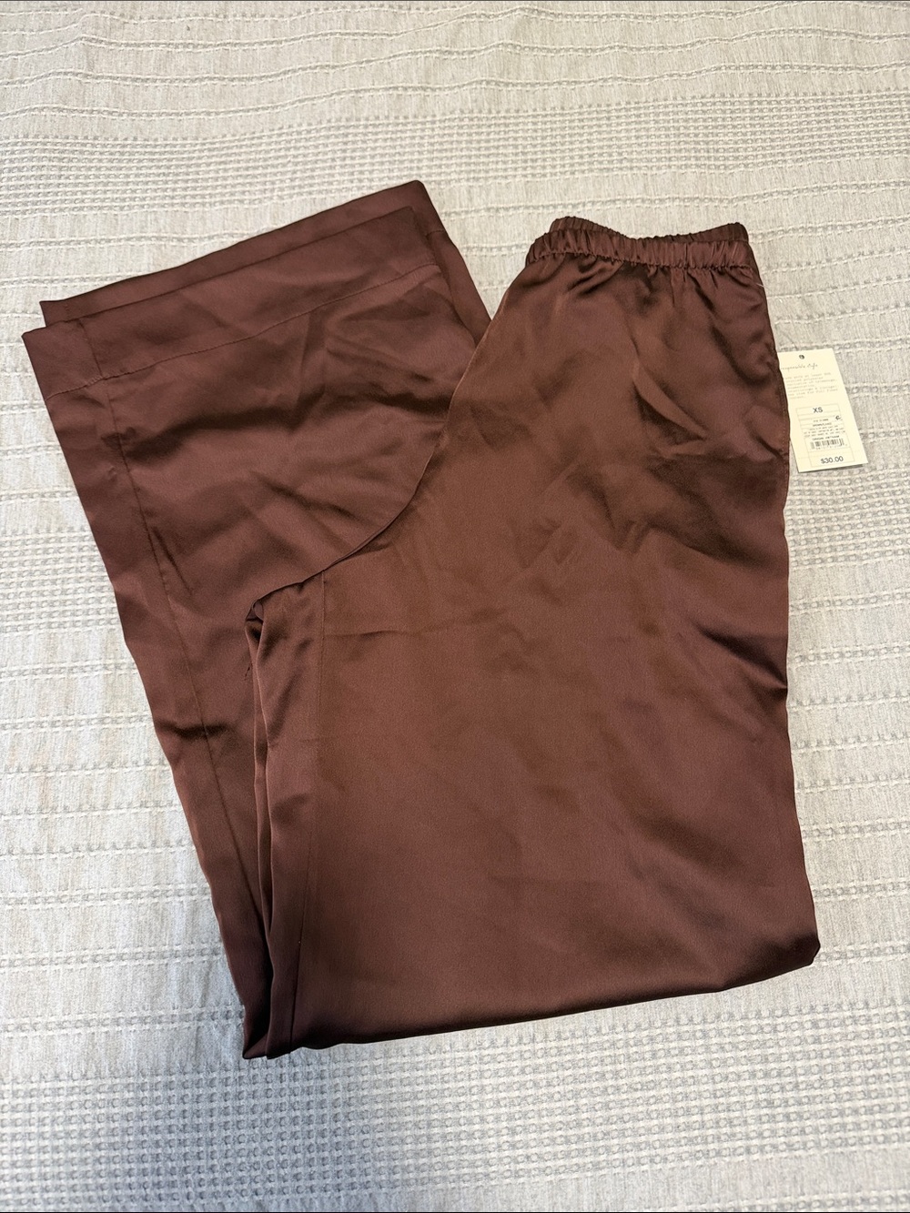 Target Women's Straight-Leg Satin Pants in Chocolate Brown